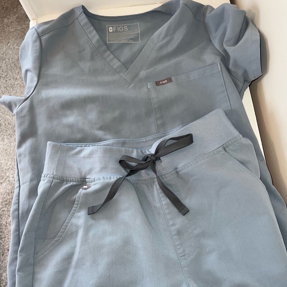 Dusty Blue FIGS scrub set
